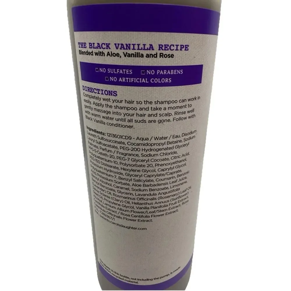 Carol's Daughter Black Vanilla Shampoo 12oz Moisture Shine For Dry Dull Hair New